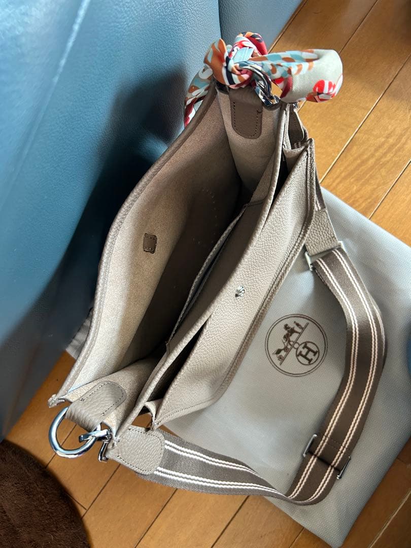 ❤️エルメス　エブリン ❤️ショルダーバッグ エトゥープ　スカーフ　馬ストラップ付